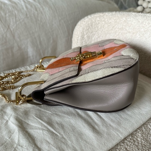 Chloe Drew Bag Crossbody Chain / multicolor suede patchwork 🌸 - Picture 10 of 15